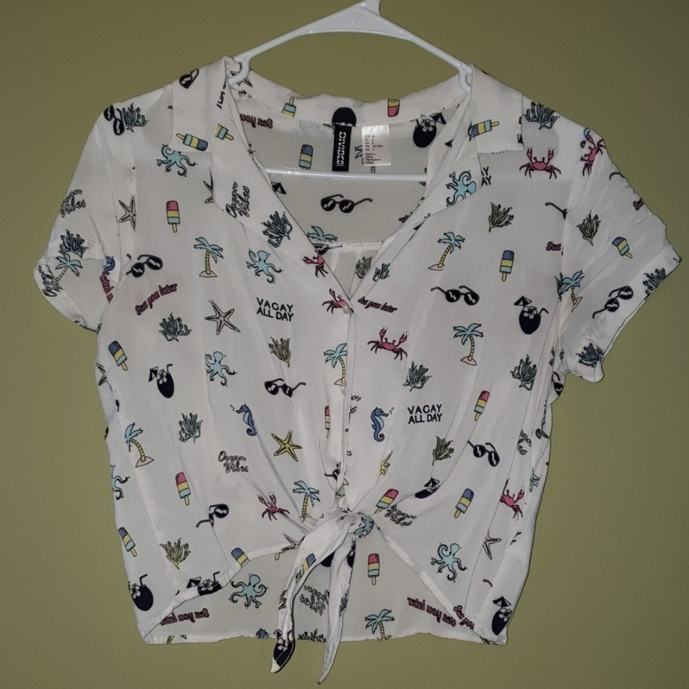 Button Down Crop Top